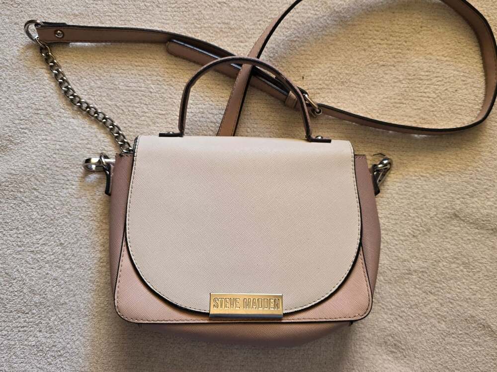 Steve Madden Tri-Color Crossbody Bag Pink Cream Satchel
